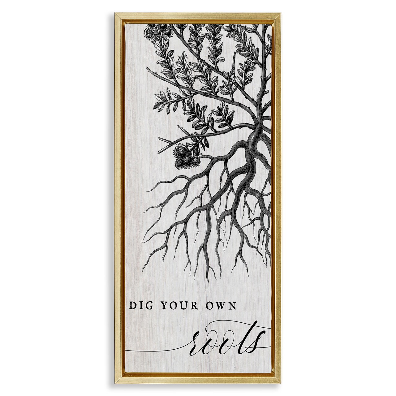 Stupell Industries Dig Your Own Roots Empowering Framed Floater Canvas Wall Art